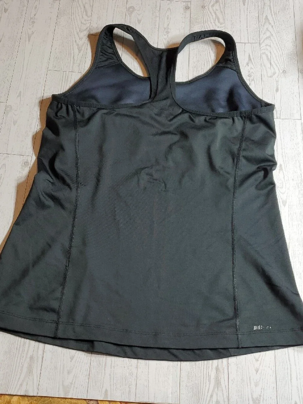 Nike Dri-Fit Black Racerback Tank Top Built-In Bra Athletic Women's XL